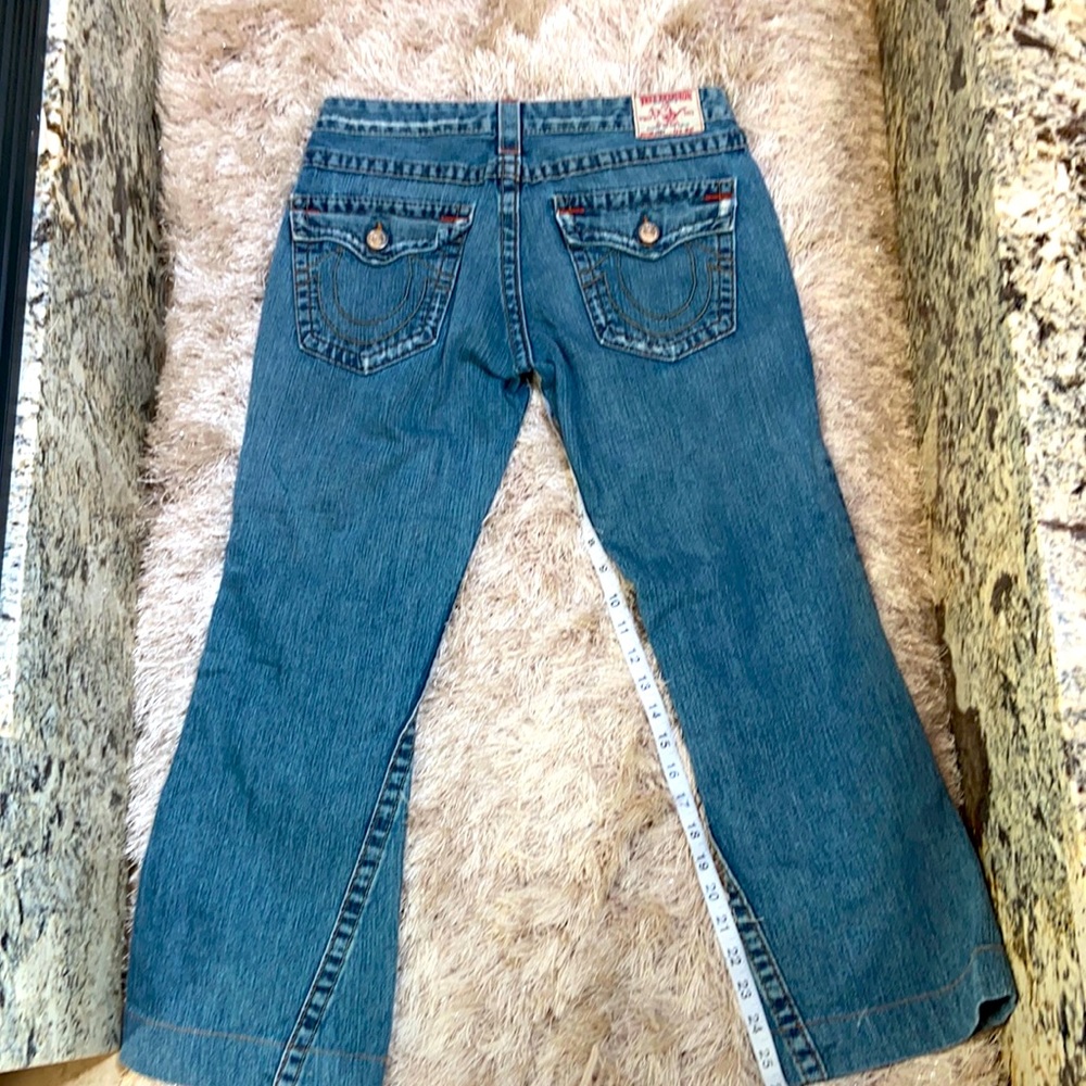True Religion distressed cropped ankle pants 30